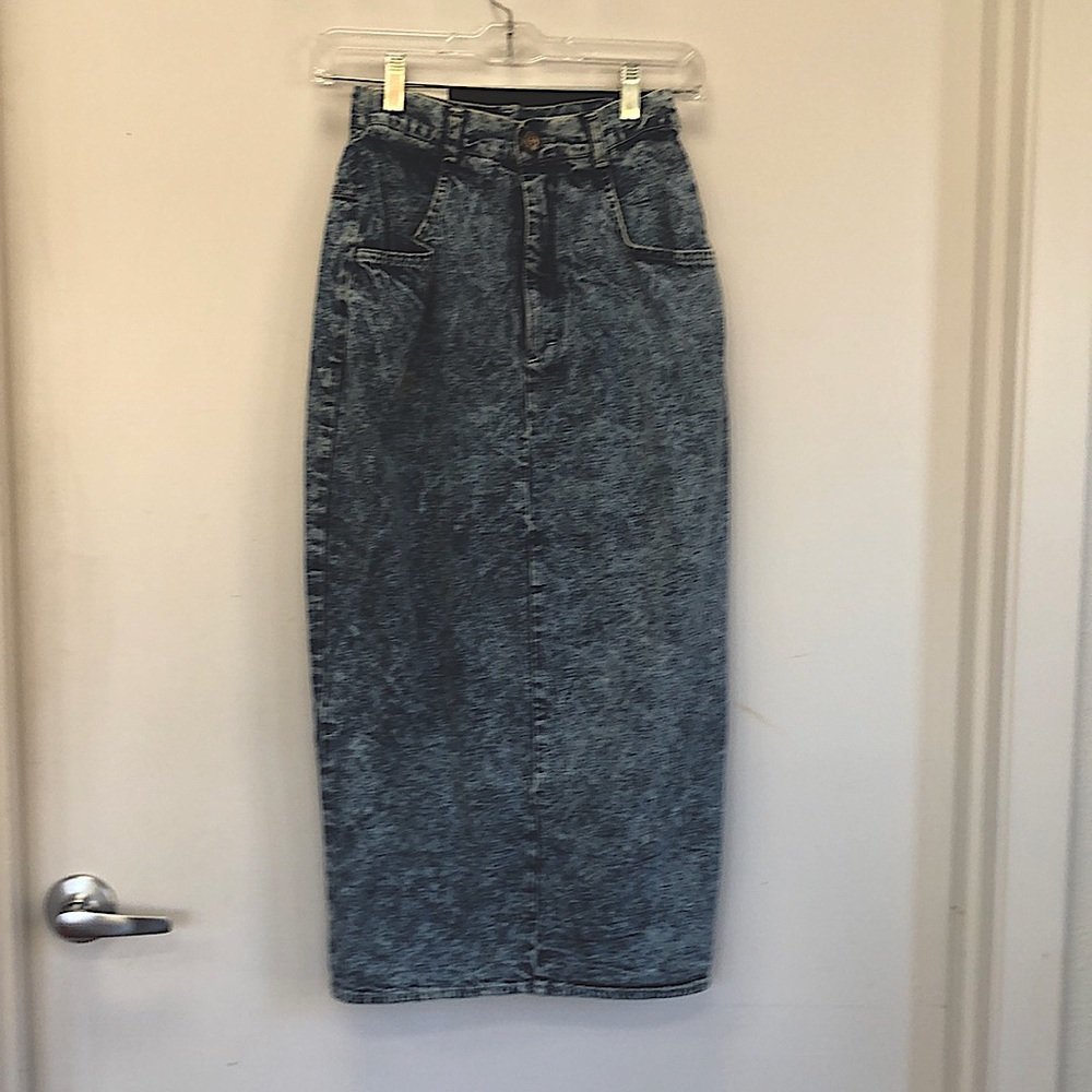 Vintage Denim Pencil Skirt Cherokee Size 7 grunge boho trendy
